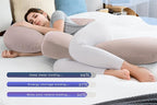 INSEN Pregnancy Pillow for Sleeping,Maternity Body Pillow for Pregnancy Women,Pregnancy Support Pillow for Back, Hip Pain, Apricot