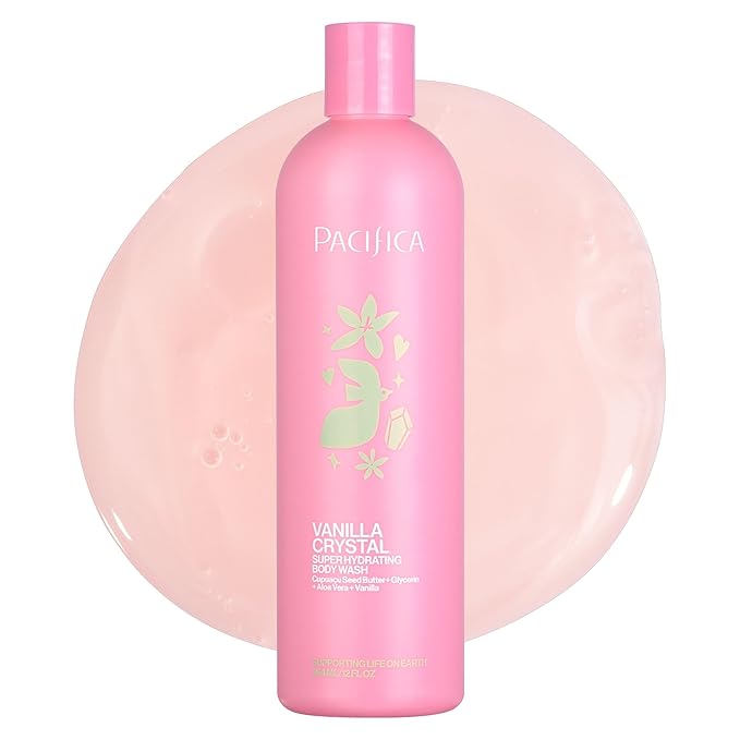 Pacifica Body Wash - Vanilla Crystal Super Hydrating Body Wash - Bath & Shower Gel - Clean Beauty, Vegan & Cruelty-Free Dermatologist Tested