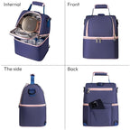 NCVI Breastmilk Cooler Bag with 2 Ice Pack, Breast Pump Bag with Cooler Fits 6 Bottles, Double Layer Breast Milk Baby Bottle Cooler Bag, for Travel, Nursing Mom Daycare, Work, Picnic (Purple)