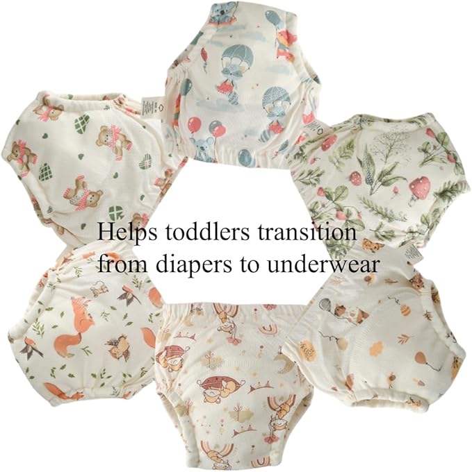 Baby Training Underpants,Soft Cotton Absorbent Potty Training Underwear For Baby Boys And Girls 6 Pack
