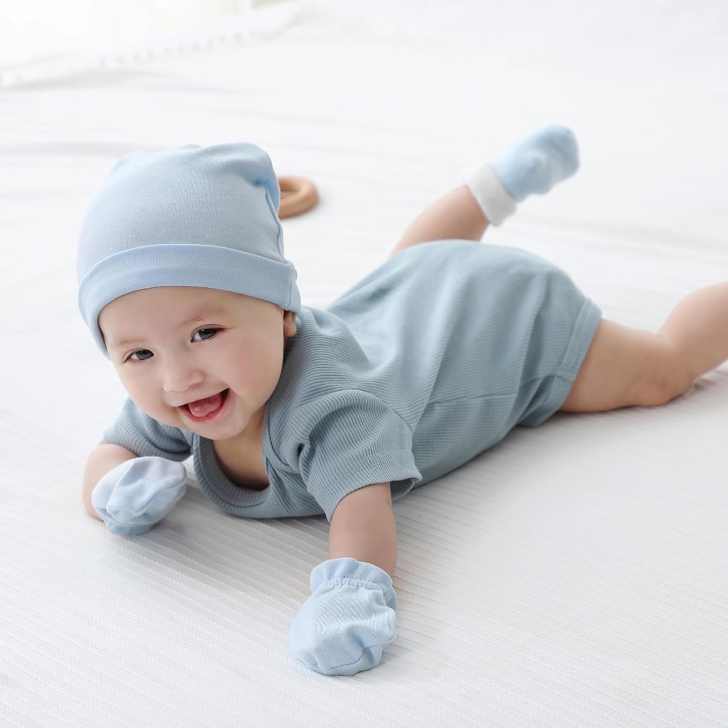 Newborn Baby Short Sleeve Bodysuit Cotton One-Piece Baby Clothes 5-Pack, 0-12 Months