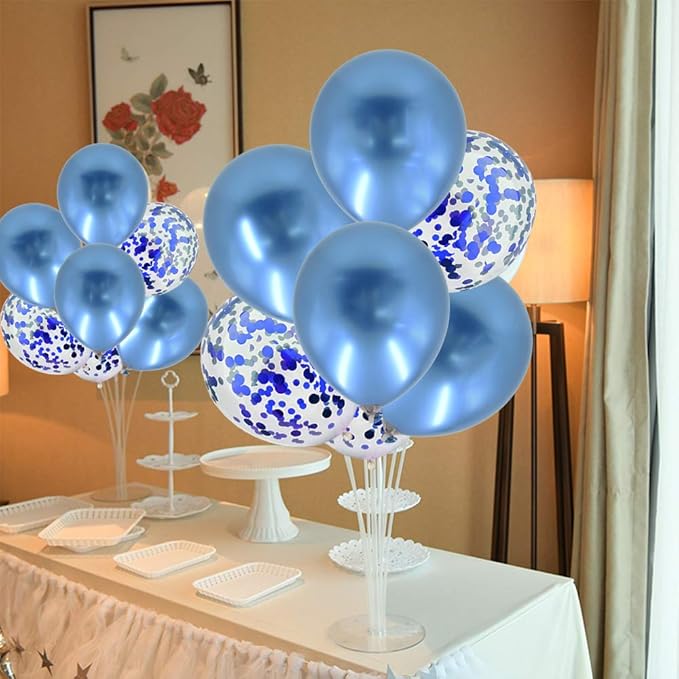 TONIFUL 4 Blue Balloon Stand Centerpiece Table Decoration for Father's Day,Birthday Decorations,Men's Birthday,Blue Party Decorations,Balloon Arch Stand Class of 2025 Graduation