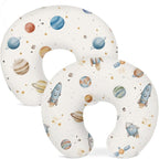 Nursing Pillow Covers 2 Pack, Breastfeeding Pillow Slipcovers Soft and Stretchy, Nursing Covers for Baby Girls Boys Newborn (Stellar Adventure)