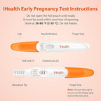iHealth Pregnancy Test 3-Pack, Early Detection Ultra-Sensitive Results 6 Days Before Missed Period, Over 99% Accurate. Easy at-Home Fertility HCG Test Kit, Individually Wrapped, Pruebas de embarazo