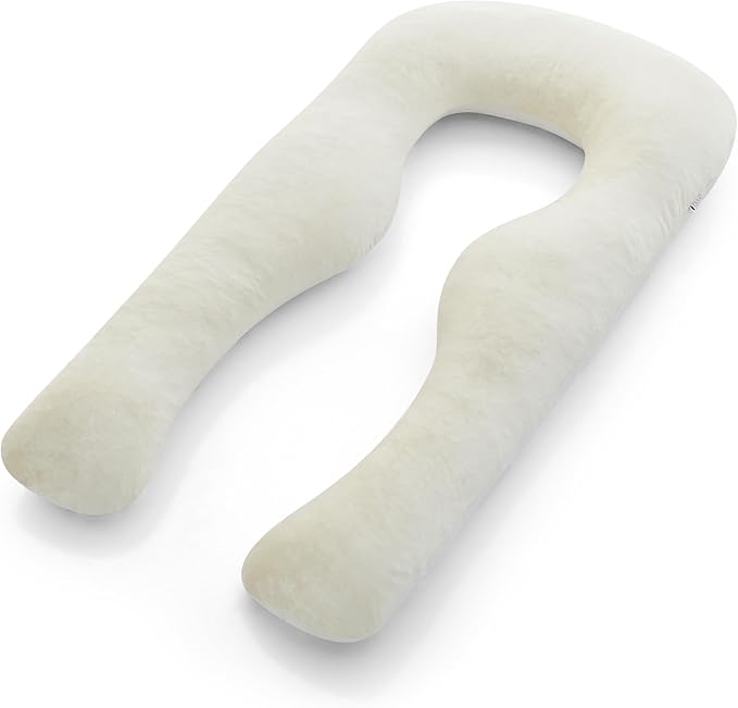 YANA 360° Body Pillow | Luxury U Shaped Pregnancy Pillow - Organic Bamboo Cotton - Shredded Cooling Gel Fill - Ergonomic Design - Double Sided - Washable