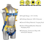 Fall Protection Safety Harness OSHA/ANSI Compliant,internal Shock Absorbing landyard&Hook