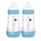 MAM Easy Start Anti-Colic Baby Bottle 9 oz, Medium Flow, Breastfeeding-Like Silicone Nipple Bottle, Reduces Colic, Gas, & Reflux, Easy-to-Clean, BPA-Free, Vented Baby Bottles for Newborns, 2+ Months