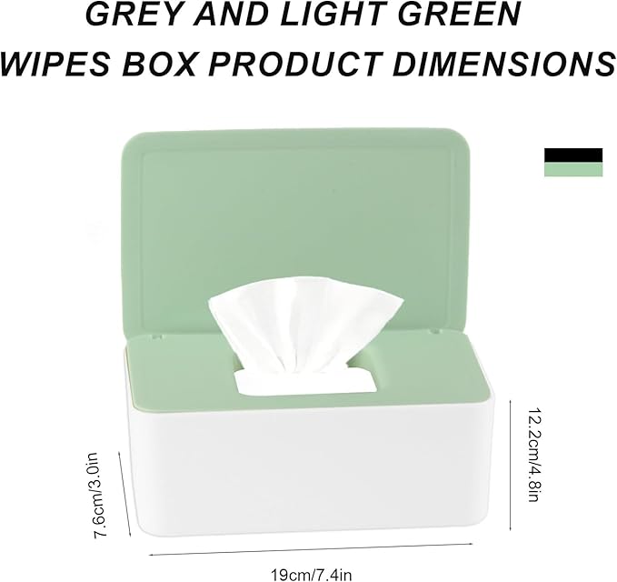 1 Pcs Diaper Wipes Dispenser, Refillable Wipe Container, Wipe Container with Sealing Design Lid, Keep Wipes Fresh,Wet Wipes Cases (Green)