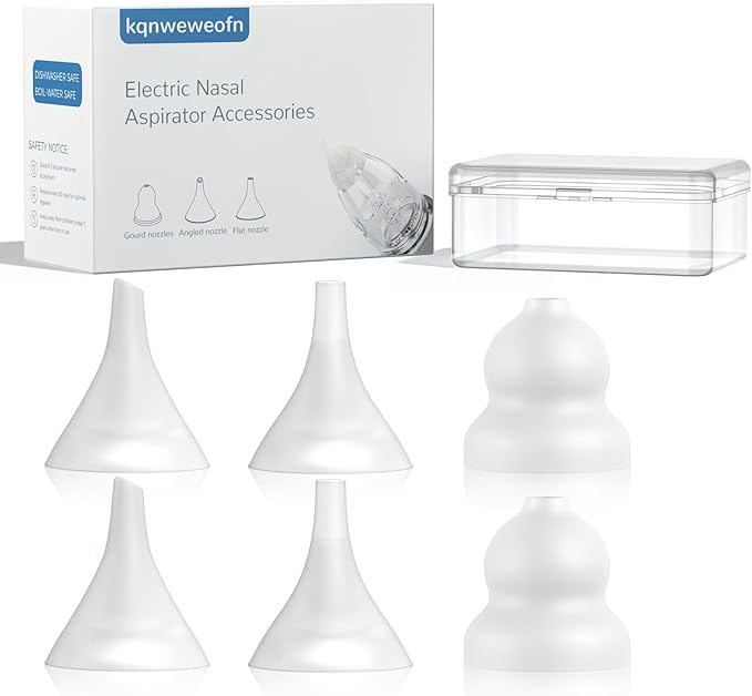 6 Pack Silicone Nasal Aspirator Tips for Babies & Toddlers, Gourd, Funnel & Flat Nozzles, Compatible with GROWNSY, Watolt, LittleTora, HEYVALUE, Cocobela, HailiCare, KIDIRA, TEQIN, X-Bosak