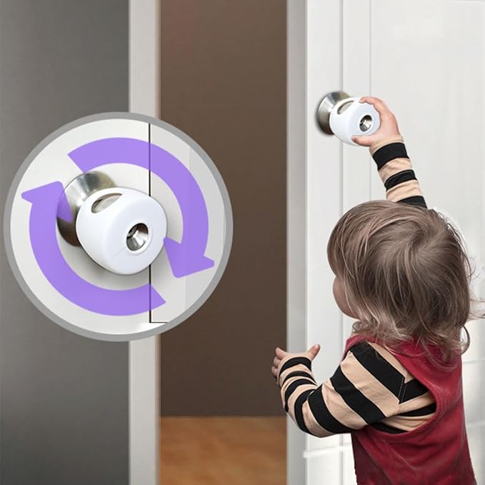 Door Handle Cover, 5pcs Safety Door Knob Covers Door Knob Locks Protector Child Room Anti Collision Safety Products