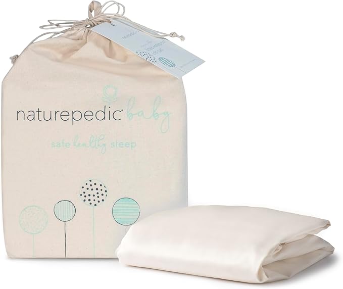 Naturepedic Organic Crib Mattress Sheet - Crib Fitted Sheet for Standard Crib Mattress - Soft and Breathable Cotton Crib Sheet - Ivory - 52"x28"