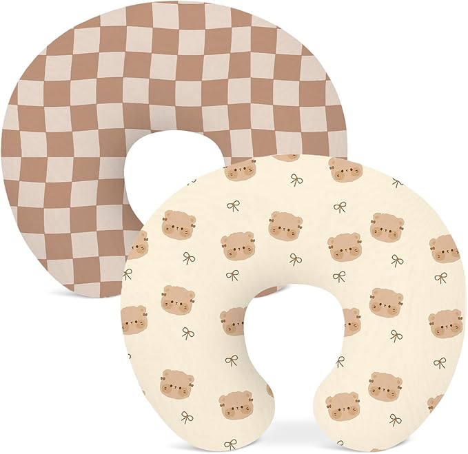 Nursing Pillow Covers 2 Pack, Breastfeeding Pillow Slipcovers Soft and Stretchy, Nursing Covers for Baby Girls Boys Newborn