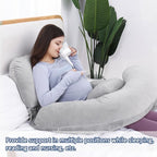 AS AWESLINGDetachable Maternity Pillow for Pregnant Women | 60in Pregnancy Pillows for Sleeping | Extra Large Full Body Pillow for Pregnancy with Crystal Velvet Cover(Dark Gray)