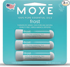 MOXE Frost - Energizing Aromatherapy Nasal Inhaler - Alleviate Headaches, Boost Focus & Energy - Cooling Sinus Blaster - Includes Peppermint, Eucalyptus, & Wintergreen Essential Oils - USA (3-Pack)