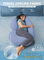 INSEN Cooling Pregnancy Pillow, Maternity Pillow for Pregnant Women(Cooling Blue)
