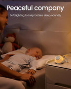 2025 Mom's Choice Awards, Portable Sound Machine for Baby Adult, AI Cry Detection, 18 Soothing Sound, Bluetooth Rechargeable White Noise Machine for Home Office Travel, Nursery Light, Gray