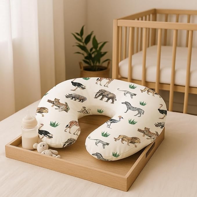 Nursing Pillow Covers 2 Pack, Breastfeeding Pillow Slipcovers Soft and Stretchy, Nursing Covers for Baby Girls Boys Newborn