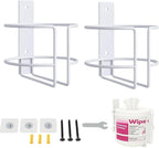 Wall Mount Wipes Holder & Dispenser -2 Pack- Rustproof Bathroom & Kitchen Organizer with 3M Adhesive or Screws, Fit for Clorox, Lysol, Baby & Pet Wipes – No-Drill Space-Saving Wall Rack