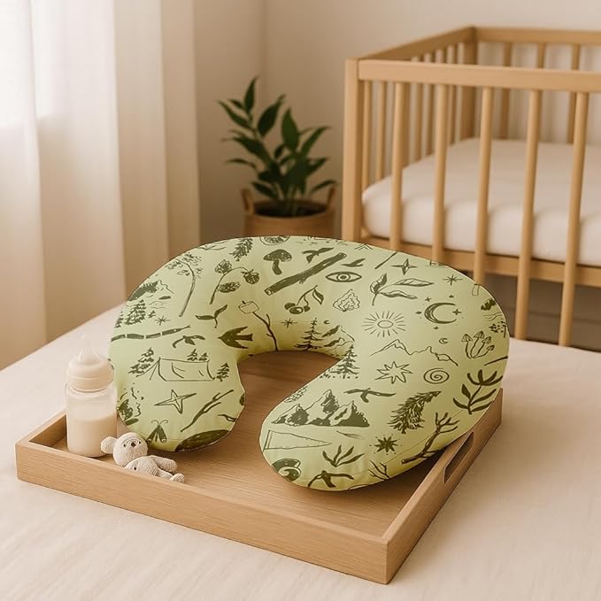 Nursing Pillow Covers 2 Pack, Breastfeeding Pillow Slipcovers Soft and Stretchy, Nursing Covers for Baby Girls Boys Newborn