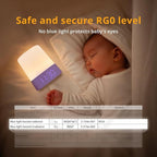 Lyridz LED Nursery Night Light with Clock, Portable Breastfeeding Night Lamp for Baby, Remote Control, 4000mAh Rechargeable Battery, Dimmable, 3 Color Temperature