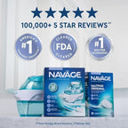 Navage Deluxe Bundle Nasal Irrigation System - Saline Nasal Rinse Kit with 1 Nose Cleaner, 30 Salt Pods, Paisley Travel Bag and 1 Countertop Caddy