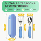 Toddler Utensils, Toddler Forks and Spoons, Baby Utensils Set with Storage Box for Self Feeding Safe, Dishwasher Safe (2 Set with Case)