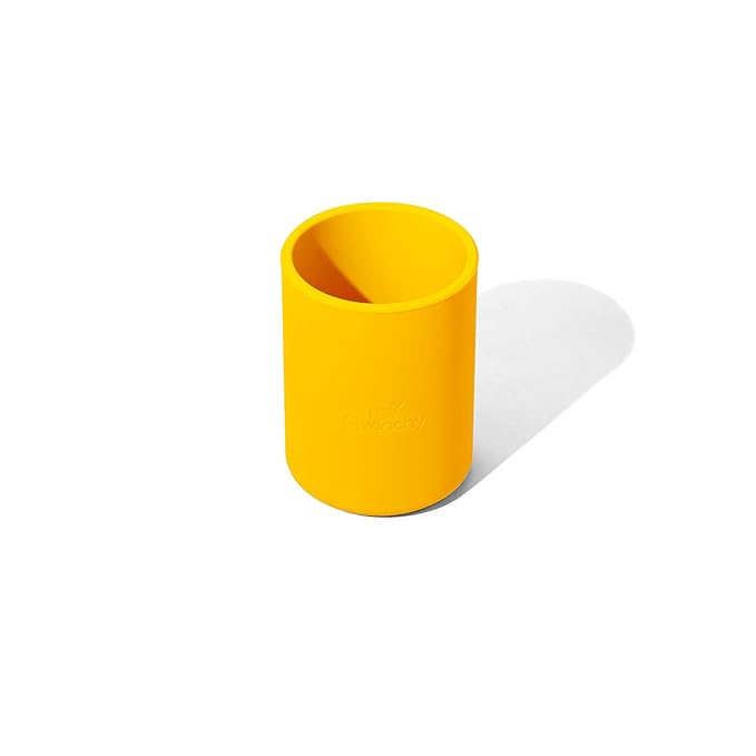 Avanchy Silicone Training Cup – 12 oz Open Cup for Toddlers and Infants – Ideal for Baby Led Weaning and Transitioning from Bottles, Orange