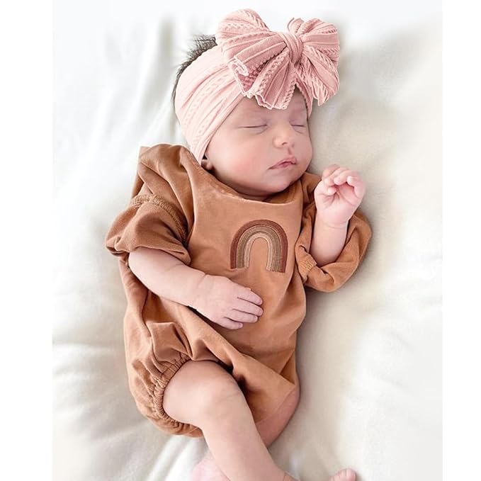 Niceye Handmade Baby Headbands Soft Stretchy Nylon Hair Bands with Bows for Newborn Infant Baby Toddler Girls