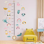 Kids Measuring Height Wall Decals Cute Cartoon Animal Stickers DIY Removable Peel and Stick Kids Room Wall Decoration for Boys and Girls Bedroom Nursey Classroom Playroom Decal