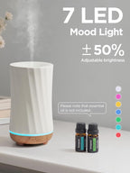 InnoGear 150ml Ceramic Oil Diffuser, Handcrafted Stone Essential Oil Diffuser Aromatherapy Diffusers Ultrasonic Cool Mist Humidifier Vaporizor with 2 Mist Modes Waterless Auto Off for Room Office Home