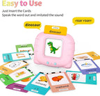 580 Pre-K Sight Words Talking Flash Cards with Dolch Words,Letters/Number Flash Cards 1-100 Kindergarten, Pocket Speech Toys, Educational Learning Gifts for 3 4 5 6 Year Old Girls, Pink