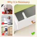SAFELON 12 Pcs Baby Safety Cabinet Locks Childproof Drawer Locks with Screws, Kids Latch for Drawers and Cabinets, Works with Most Cabinets and Drawers.