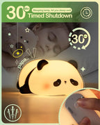 ATSUI Cute Panda Night Light, LED Squishy Novelty Animal Night Lamp, Food Grade Silicone 3 Level Dimmable Nursery Nightlight for Desk Decor, Funny Gifts Stuff for Boys Girls Baby, White Elephant Gifts