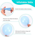 RUBFAC 129pcs Blue Green Balloons Different Sizes 18 12 10 5 Inch for Garland Arch, Green Blue Balloons for Birthday Baby Shower Gender Reveal Wedding Party Decoration