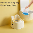 3 in 1 Toddler Potty Training Toilet Seat with Steps Ladder, Foldable Potty Train Chair Adapter for Toddlers Kids Boys Girls, Yellow