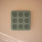 mushie Silicone Baby Food Freezer Tray with Lid | 9 Cups x 1.5oz | BPA Free Storage Container (Cambridge Blue)