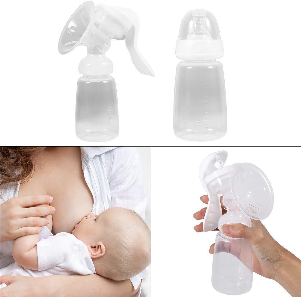 Silicone Breastfeeding 150ML Nursing Bottle Strong Suction Simple Design Manual Breast Pump