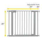Safety 1st Easy Install Baby Gate for Doorways, Auto-Close Pressure-Mounted Magnetic Latch, Indoor Dog Gates, No Drilling, Fits 29"-38", Grey