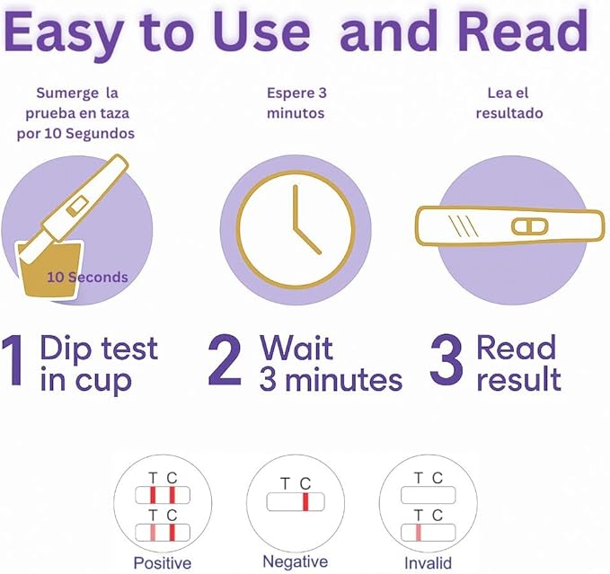 Early Detection Pregnancy Midstream – Over 99% Accurate hCG Rapid Test – Pack of 3 Pruebas de Embarazo de Detección Temprana – Más del 99% de Precisión
