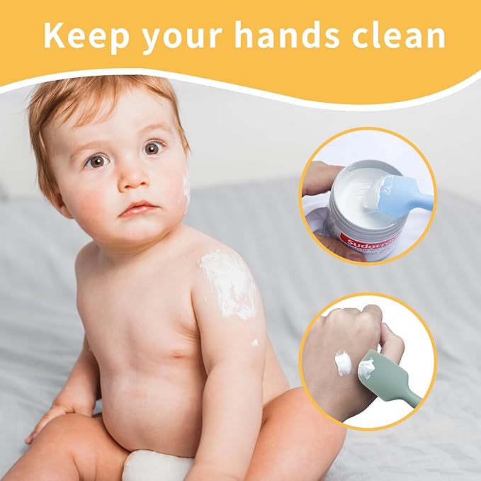 Baby Diaper Cream Spatula, 4Pack Silicone Butt Spatula Baby Paste Diaper Cream Applicator for Newborn Babies