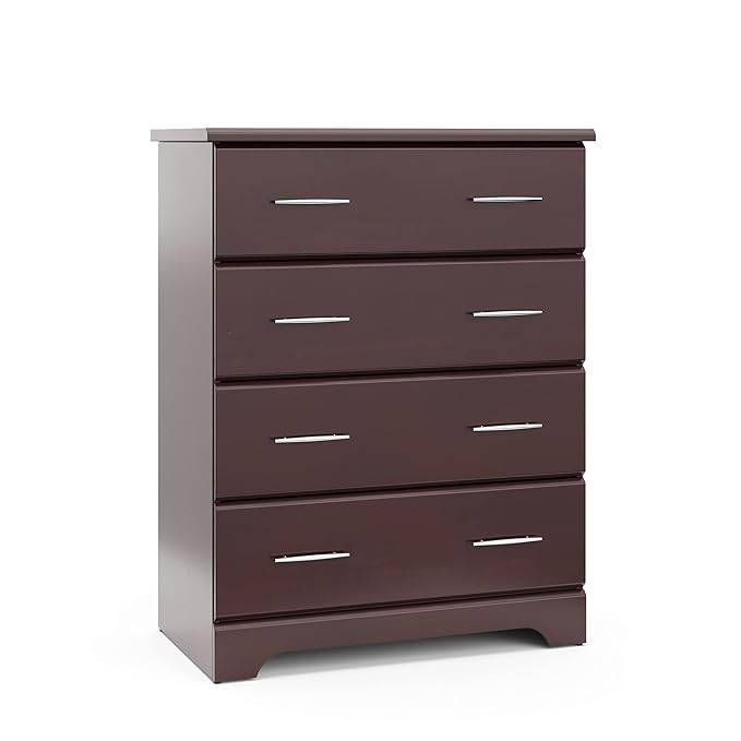Storkcraft Brookside 4 Drawer Dresser (Espresso) – GREENGUARD Gold Certified, Dresser For Nursery