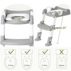 Wiifo Sturdy Potty Ladder with Soft Padded Cushion for Kids and Toddler, Step Stool Ladder for Toilet Training Seat(Grey White)