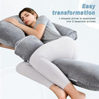 INSEN Pregnancy Pillow for Sleeping,Maternity Body Pillow for Pregnancy Women,Pregnancy Support Pillow for Back, Hip Pain,Grey