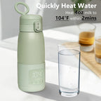 Portable Bottle Warmer for Travel - Super Fast Charging & 5-Min Heating for Breast Milk, Formula & Water, 17oz Large Capacity, Baby Flask for Vehicle Car Airplane Journey (350ML)