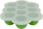 WeeSprout Silicone Freezer Tray with Clip on Lid Perfect Food Storage Container for Homemade Baby Food, Vegetable, Fruit Purees, and Breast Milk (Bright Green, Ten 1.5 Ounce Sections)
