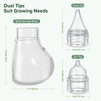 Haakaa Silicone Baby Nasal Aspirator | Nose Bulb Syringe | Easy-Squeezy Baby Nose Cleaner, 0m+ Newborn Infant &Toddler - BPA Free Silicone-2 Tips