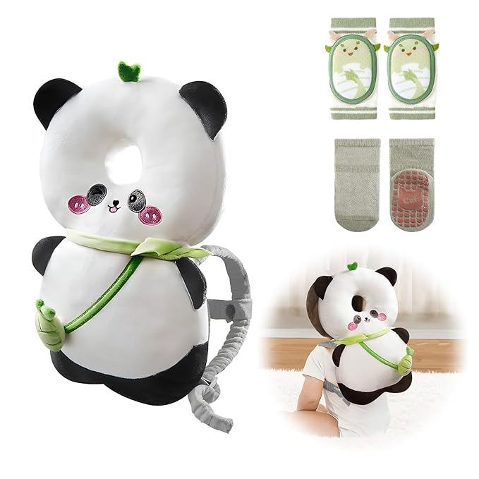 Baby Head Protector,Adjustable Baby Head Protection Backpack (Panda)