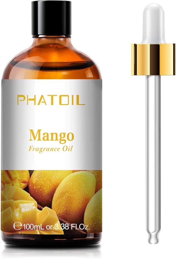 PHATOIL 3.38FL.OZ Mango Fragrance Oils for Aromatherapy, Essential Oils for Diffusers for Home, Perfect for Diffuser, Yoga, Skin Care, DIY Candle and Soap Making - 100ml