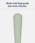 Lalo Utensils - Toddler Fork and Spoon Set - Stainless Steel and Silicone Ergonomic Toddler Utensils - Children Safe Flatware Set - 2 Pieces - Sage