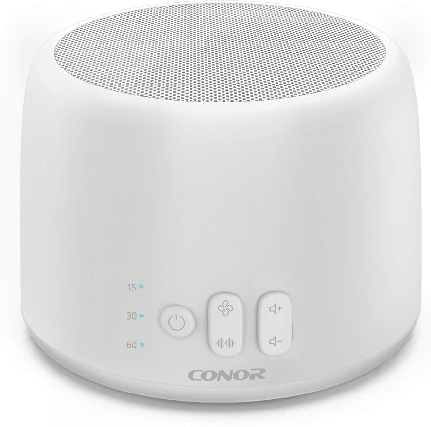 White Noise Machine, Conor High Fidelity Sound Machine for Sleeping, Baby, Office Privacy - with 24 Unique Fan & White Noise Sounds, Sleep Timer, 2 USB Charge Port